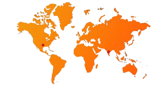 World map showing office locations